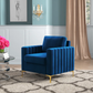 Doe Buck Velvet Rafeal  Accent Chair/Lounge Chair for  Living Room, Bedroom, Armchair Sofa Chair with Gold Legs.