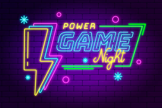 Neon Light Power Game Night with Green Line