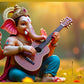 Four Arms Ganesh Ji Playing Guitar Statue - Unique Artistic Decor