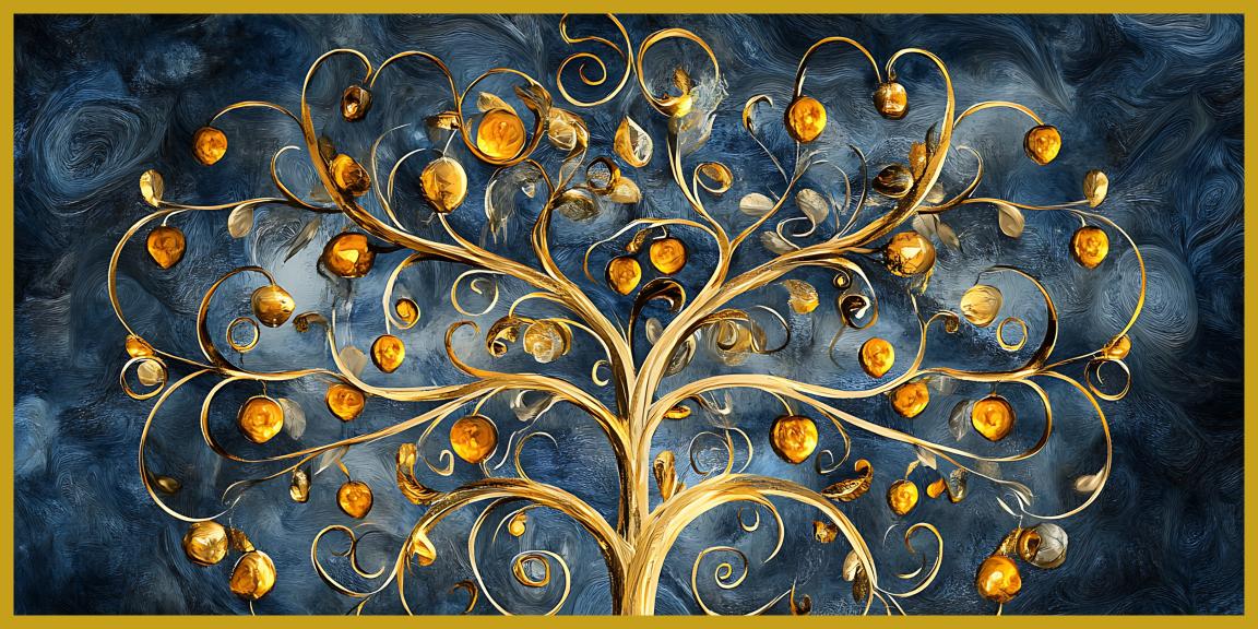 Old Fruits Tree Shape: Wall Paintings by Canvas Myntra