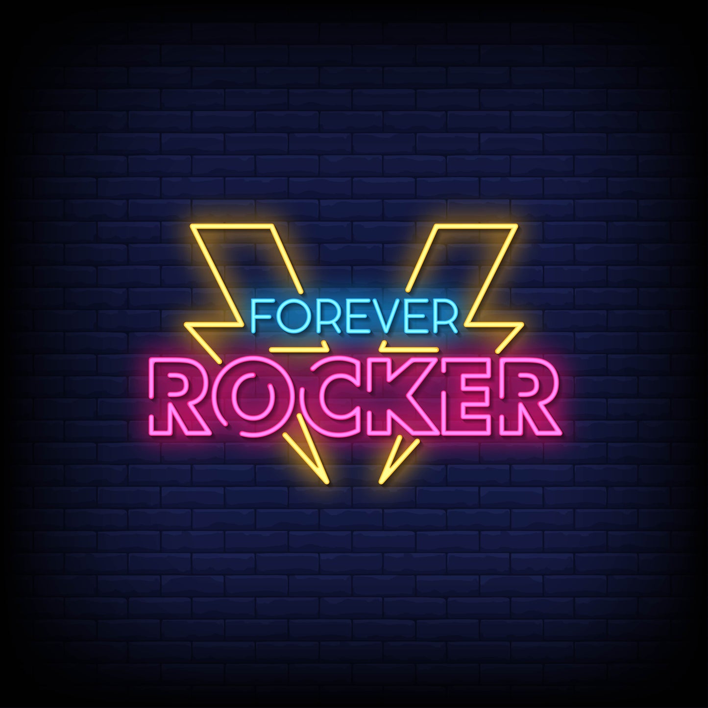 "Neon Light 'Forever Rockers' in Blue and Pink - Stylish LED Wall Décor"