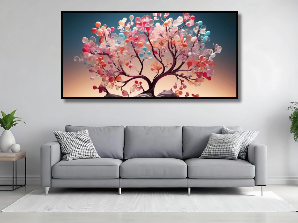 Tree With flower: Wall Paintings by Canvas Myntra