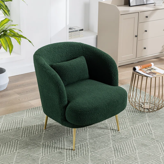 Doe Buck Velvet Cititum Accent Chair/Lounge Chair for  Living Room, Bedroom, Armchair Sofa Chair with natural finish golden legs