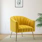 Doe Buck Velvet Jella  Accent Chair/Lounge Chair for  Living Room, Bedroom, Armchair Sofa Chair with Gold Legs.