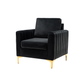 Doe Buck Velvet Rafeal  Accent Chair/Lounge Chair for  Living Room, Bedroom, Armchair Sofa Chair with Gold Legs.