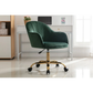 Comfy Doe Buck Green Auroratask Chair | Study, Office Swivel Chair with Gold Base & Armrests