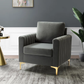 Doe Buck Velvet Rafeal  Accent Chair/Lounge Chair for  Living Room, Bedroom, Armchair Sofa Chair with Gold Legs.