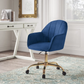 Doe Buck Blue Auroratask Swivel Office Chair with Gold Base | Study & Work Armchair for Home and Office