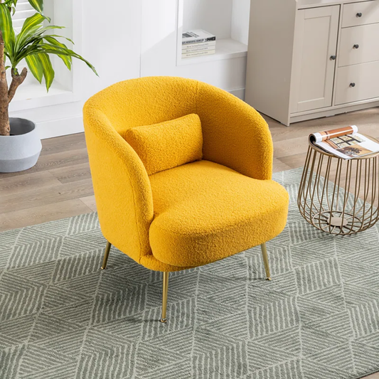 Doe Buck Velvet Cititum Accent Chair/Lounge Chair for  Living Room, Bedroom, Armchair Sofa Chair with natural finish golden legs