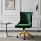 Doe Buck Velvet Swen task chair /study chair /office chair   for  study  Room, office  , swivel Armchair  with Gold base