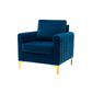 Doe Buck Velvet Rafeal  Accent Chair/Lounge Chair for  Living Room, Bedroom, Armchair Sofa Chair with Gold Legs.