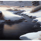 "Ice Landscape Photography Print - Frozen Nature Scene with Glaciers and Snow-Covered Mountains"