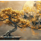 Golden tree with Abstract design: Wall Paintings by Canvas Myntra