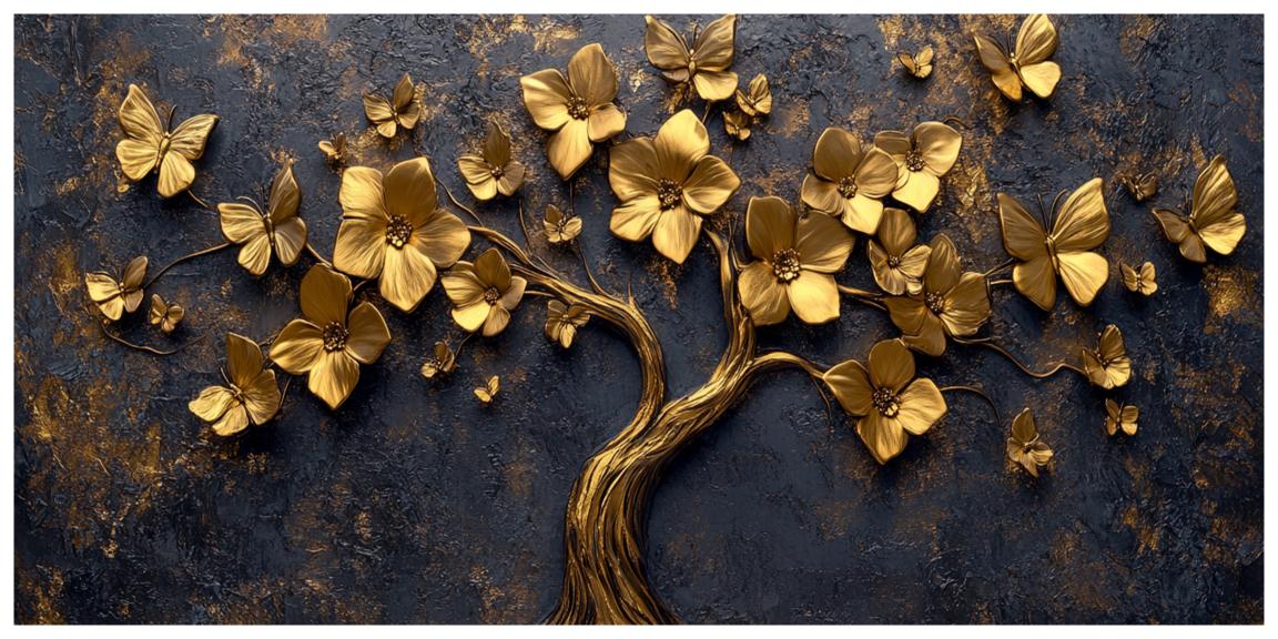 All gold In tree: Wall Paintings by Canvas Myntra