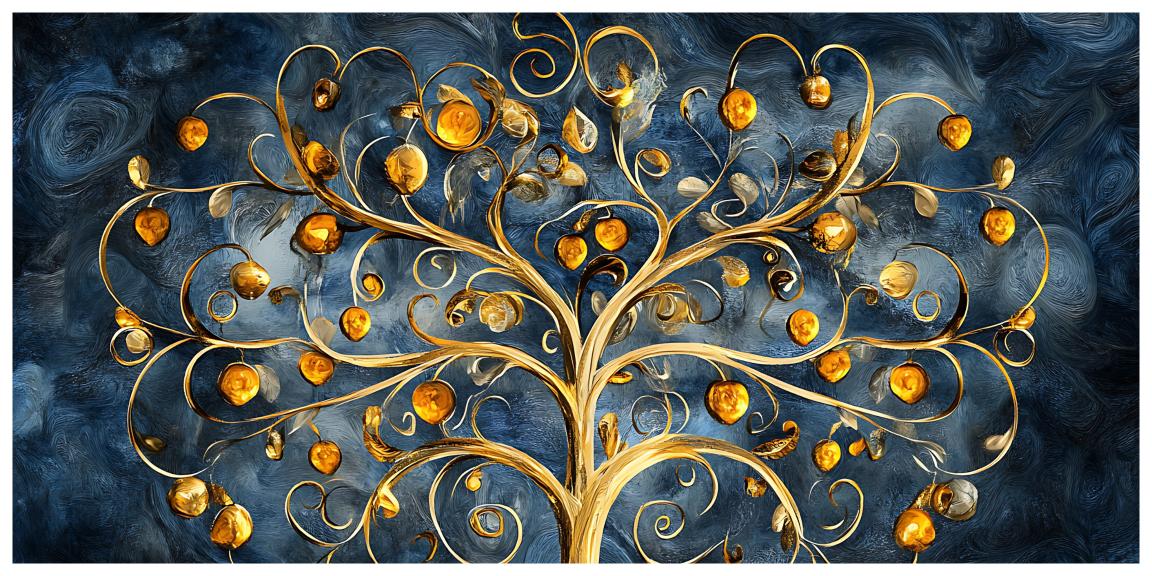 Old Fruits Tree Shape: Wall Paintings by Canvas Myntra