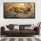 Golden tree with Abstract design: Wall Paintings by Canvas Myntra