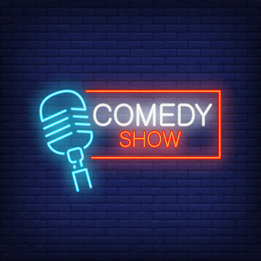 Neon Lights Comedy Show with Mic - Hilarious Live Stand-Up Event"