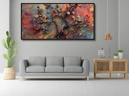 Tree With colorfull Leaf: Wall Paintings by Canvas Myntra