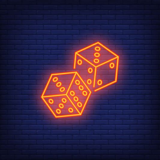 Orange Neon Lights Dice