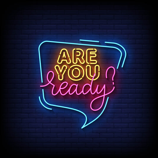 Neon Light "Are You Ready" - Stylish LED Sign for Home, Wall, or Party Decor