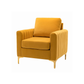 Doe Buck Velvet Rafeal  Accent Chair/Lounge Chair for  Living Room, Bedroom, Armchair Sofa Chair with Gold Legs.