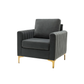 Doe Buck Velvet Rafeal  Accent Chair/Lounge Chair for  Living Room, Bedroom, Armchair Sofa Chair with Gold Legs.