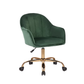 Comfy Doe Buck Green Auroratask Chair | Study, Office Swivel Chair with Gold Base & Armrests