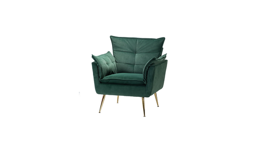 Doe Buck Velvet fyn Accent Chair/Lounge Chair for  Living Room, Bedroom, Armchair Sofa Chair with Gold Legs.