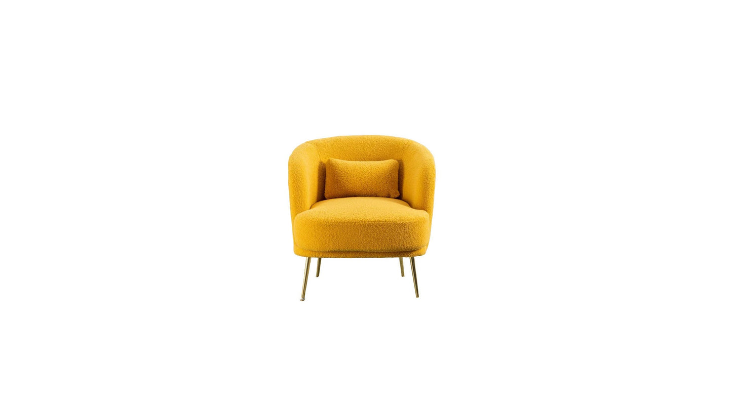 Doe Buck Velvet Cititum Accent Chair/Lounge Chair for  Living Room, Bedroom, Armchair Sofa Chair with natural finish golden legs