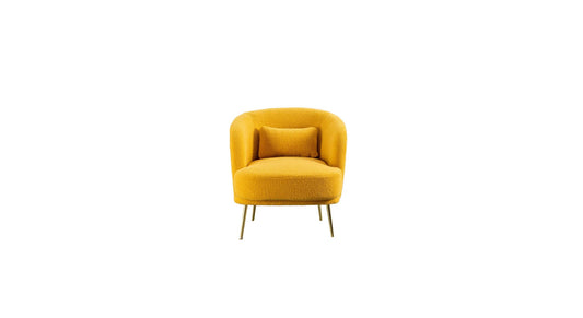 Doe Buck Velvet Cititum Accent Chair/Lounge Chair for  Living Room, Bedroom, Armchair Sofa Chair with natural finish golden legs