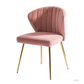 Elegant Pink Velvet Chimene Accent Chair with Gold Legs