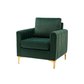 Doe Buck Velvet Rafeal  Accent Chair/Lounge Chair for  Living Room, Bedroom, Armchair Sofa Chair with Gold Legs.