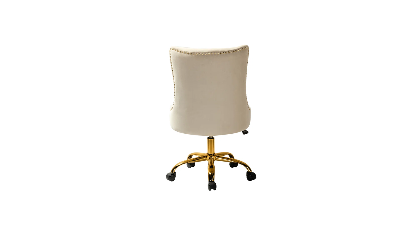 Doe Buck Velvet Swen task chair /study chair /office chair   for  study  Room, office  , swivel Armchair  with Gold base