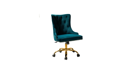 Doe Buck Velvet Swen task chair /study chair /office chair   for  study  Room, office  , swivel Armchair  with Gold base