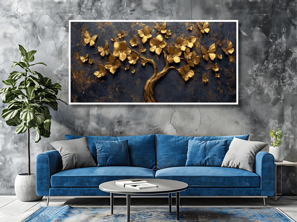 All gold In tree: Wall Paintings by Canvas Myntra