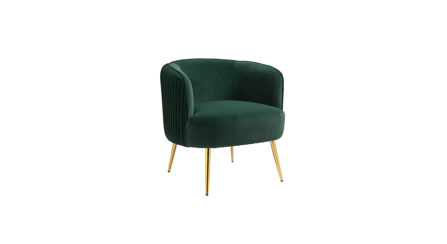 Doe Buck Velvet Leiser Accent Chair/Lounge Chair for  Living Room, Bedroom, Armchair Sofa Chair with Gold Legs.