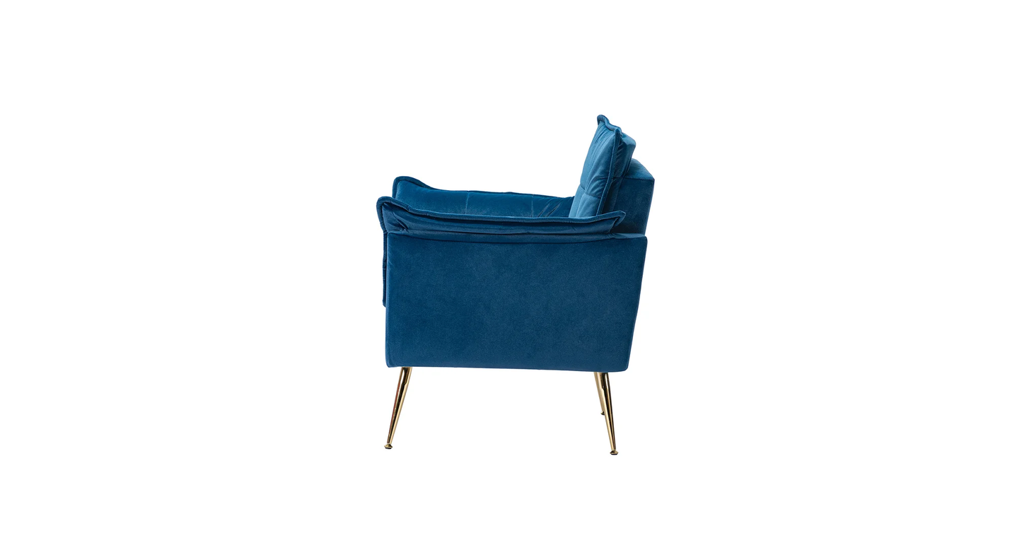 Doe Buck Velvet fyn Accent Chair/Lounge Chair for  Living Room, Bedroom, Armchair Sofa Chair with Gold Legs.