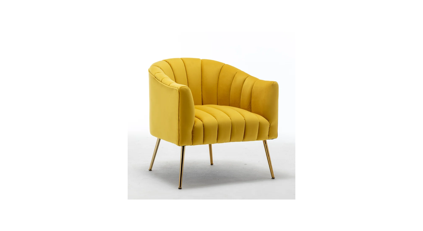 Doe Buck Velvet Jella  Accent Chair/Lounge Chair for  Living Room, Bedroom, Armchair Sofa Chair with Gold Legs.