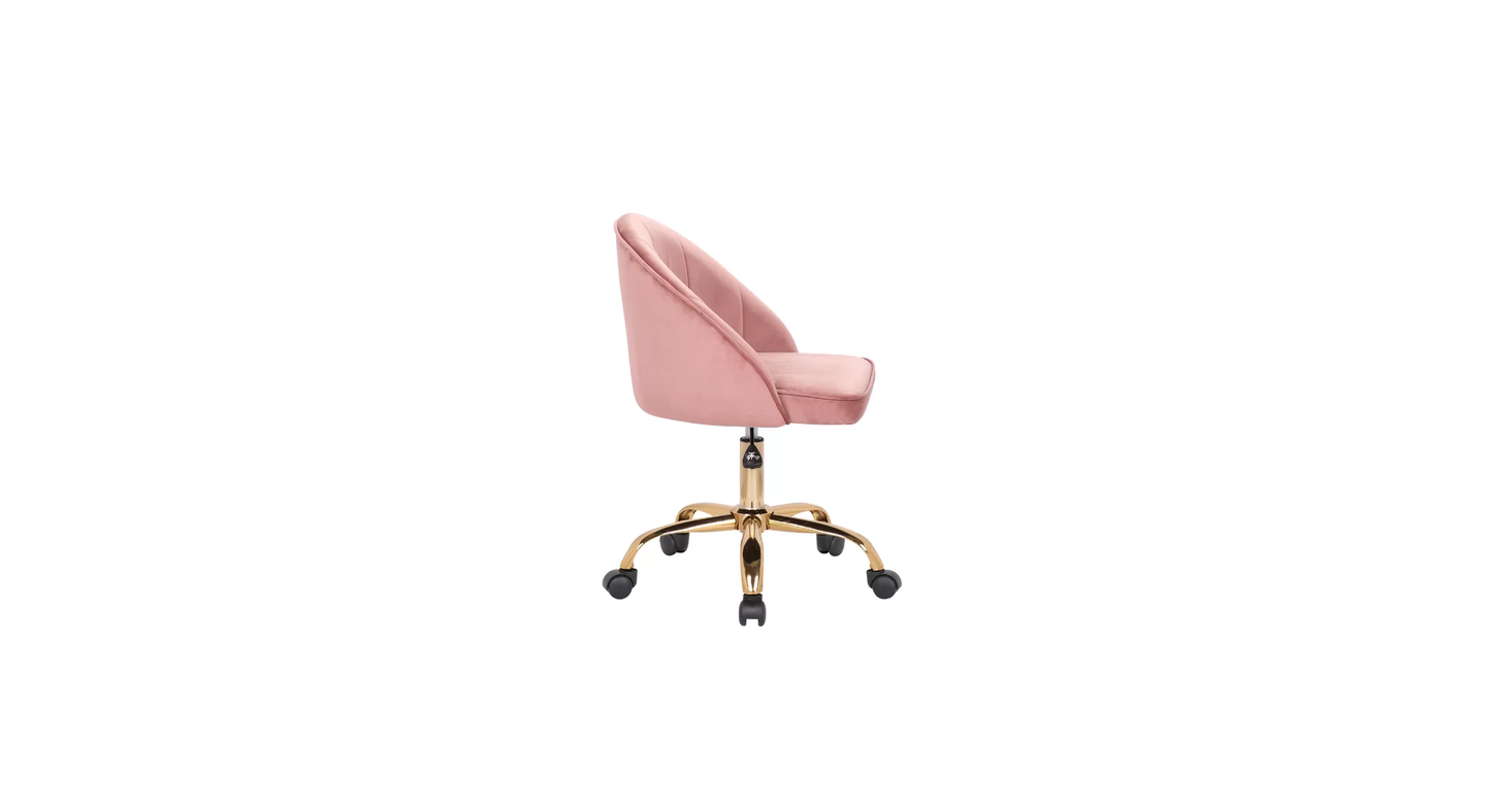 Doe Buck Velvet Hindmen  task chair /study chair /office chair   for  study  Room, office  , swivel Armchair  with Gold base