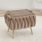 Doe Buck Velvet vegan  Accent Chair with ottoman /Lounge Chair for  Living Room, Bedroom, Armchair Sofa Chair with Gold Legs.