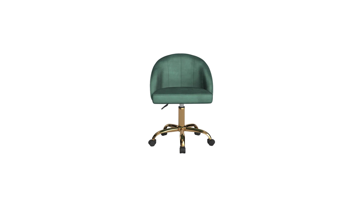 Doe Buck Velvet Hindmen  task chair /study chair /office chair   for  study  Room, office  , swivel Armchair  with Gold base