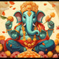 Elegant Ganesh Ji Sitting with Modak Idol for Home and Office Décor