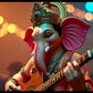 Handcrafted Playing Guitar Ganesh Ji Idol for Home Décor and Gifts