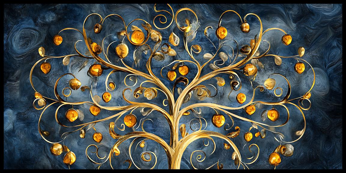 Old Fruits Tree Shape: Wall Paintings by Canvas Myntra