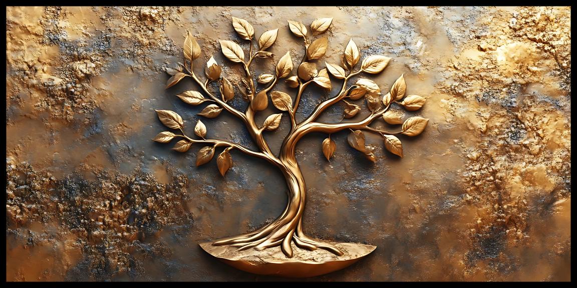 Old Vintage Gold Tree for Wealth: Wall Paintings by Canvas Myntra