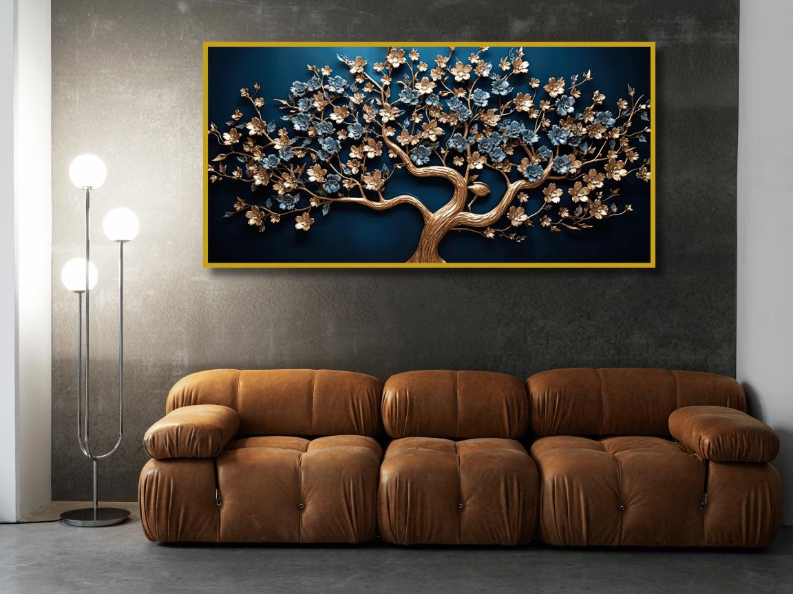 Gold Ruby tree: Wall Paintings by Canvas Myntra