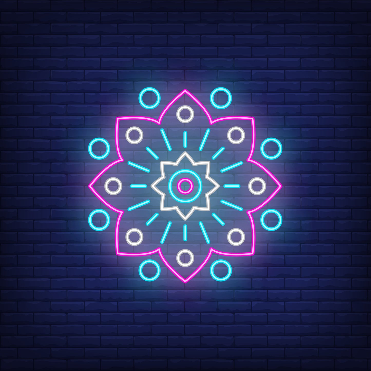 Neon Light Rangoli - Vibrant LED Decorative Lights for Festive Celebrations