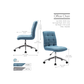 Doe Buck Velvet Jollo task chair /study chair /office chair   for  study  Room, office  , swivel Armchair  with chrome base