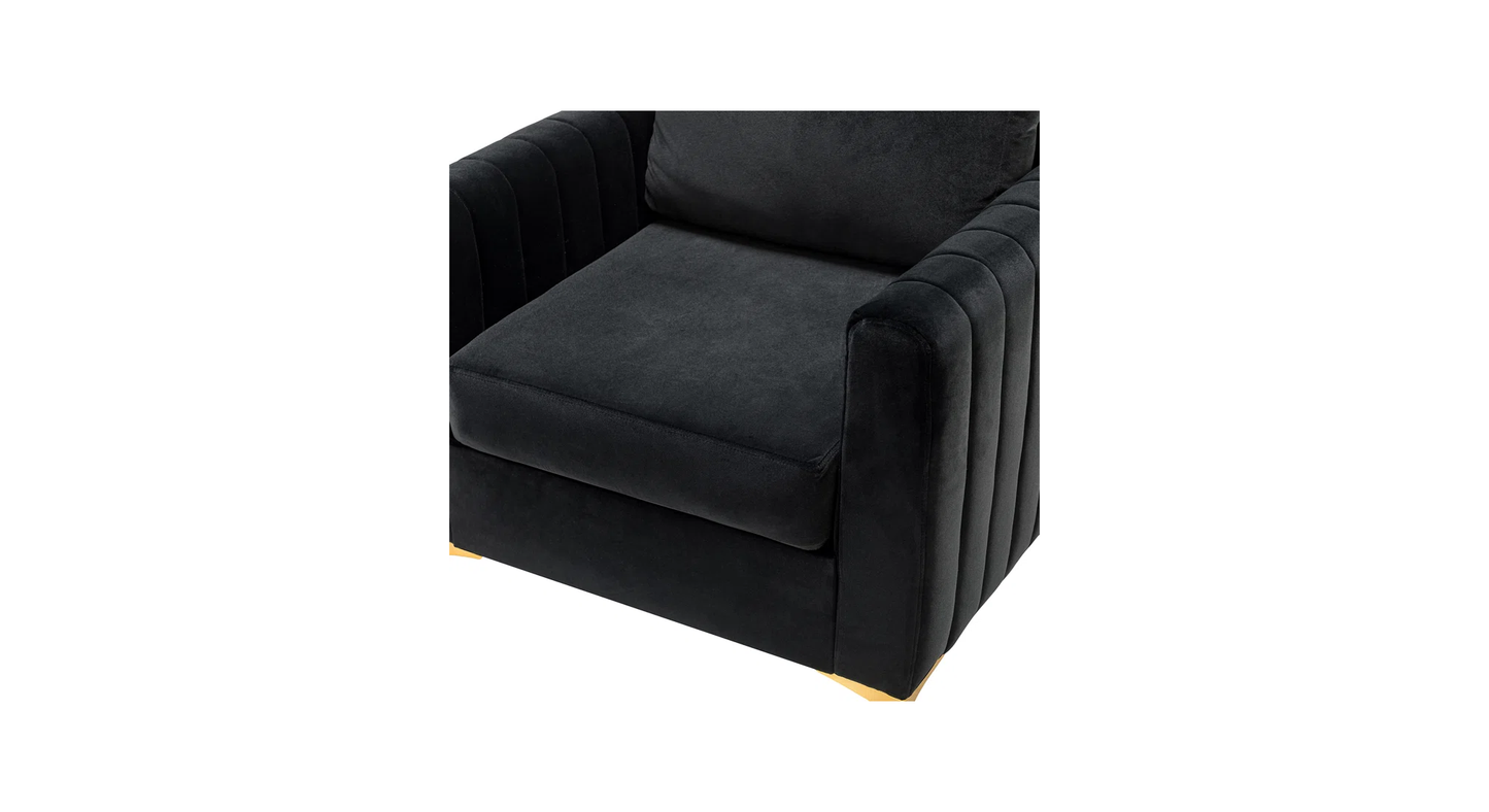 Doe Buck Velvet Rafeal  Accent Chair/Lounge Chair for  Living Room, Bedroom, Armchair Sofa Chair with Gold Legs.