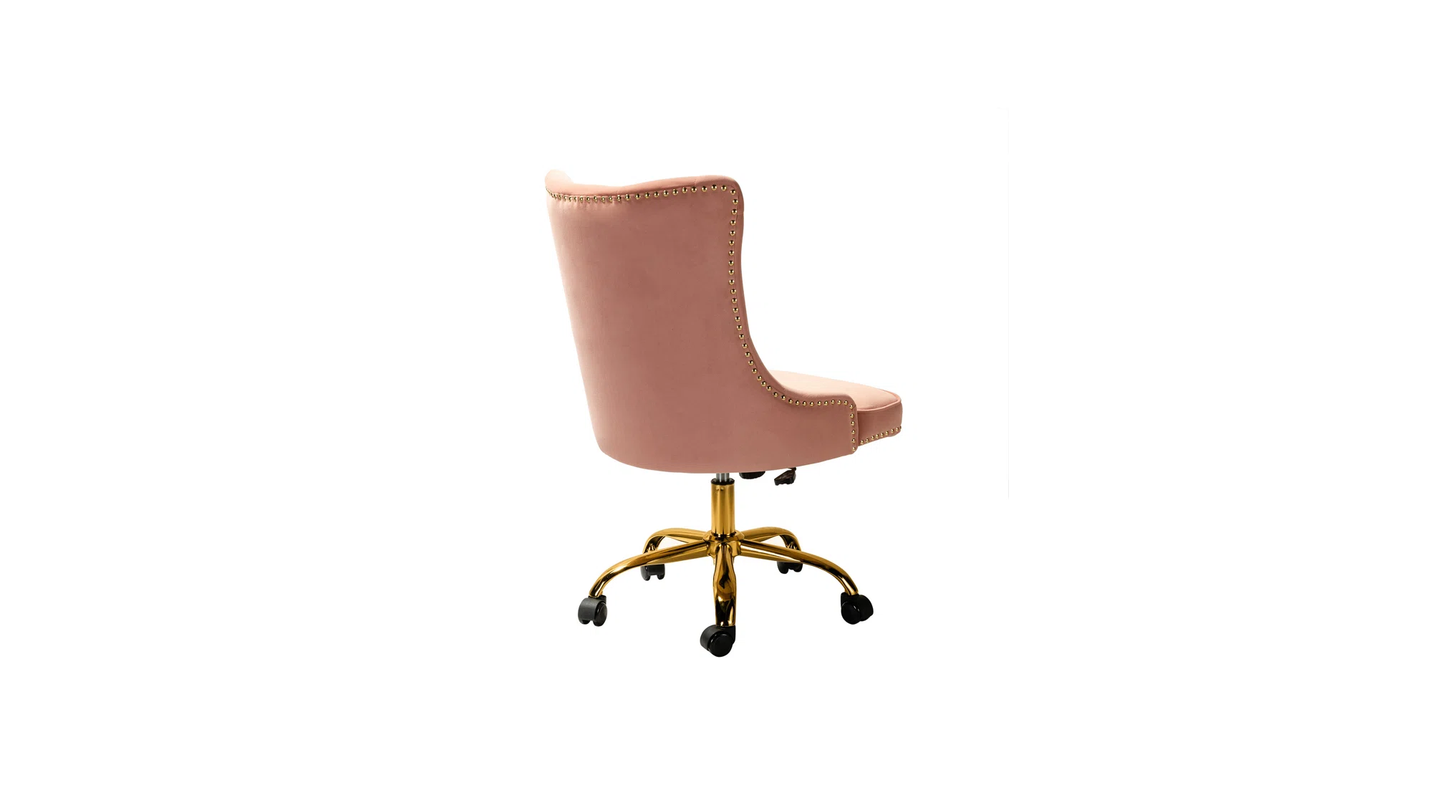 Doe Buck Velvet Swen task chair /study chair /office chair   for  study  Room, office  , swivel Armchair  with Gold base